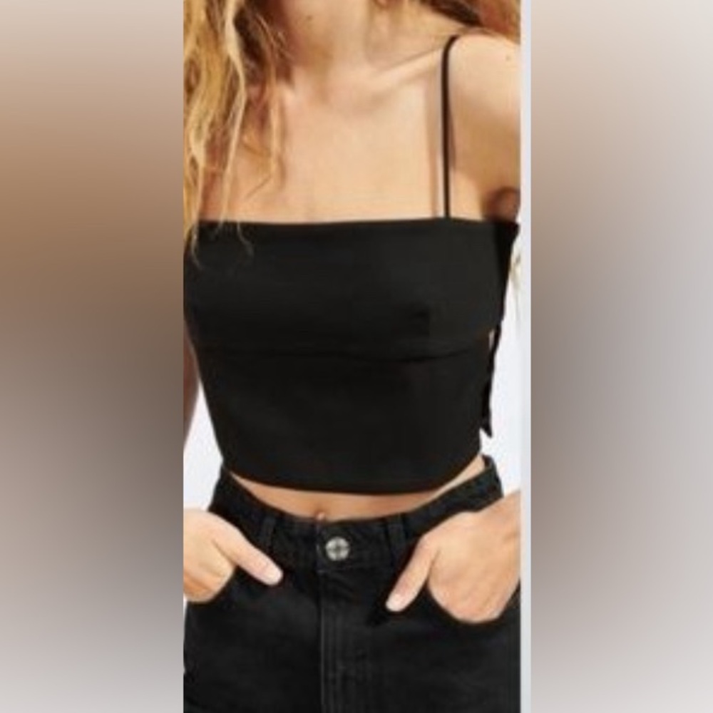 Zara Black Cut Out Sides Strappy Crop Top. Size S (215)